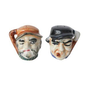 Vintage Salt & Pepper Figural Miniature Toby Shakers